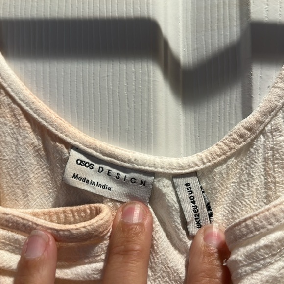 ASOS Peach White Tie Dye Low Back Cotton Oversized Shift Dress 8 - Picture 2 of 7